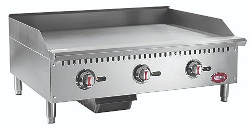 Kratos 29Y-008 36 Commercial Restaurant Gas Countertop Griddle, Thermostatic Controls, 3 Burners, 90,000 BTU Output