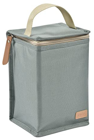 BÉABA Borsa Termica Porta Pasto per Neonati, Contenitore Molto Capiente, Tasca per Biberon, Borsa per Trasportare Pasti Completi, Pieghevole, Materiale Morbido e Impermeabile, Verde Salvia