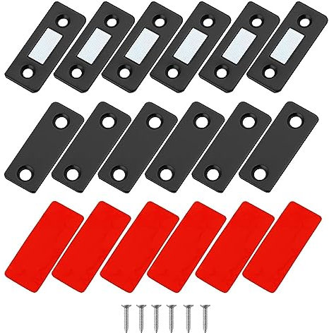 Ultra Thin Magnetic Cabinet Door Catch with Strong Adhesive Sticker,Zinc Latches for Furniture & Closet Doors - Slim Design.