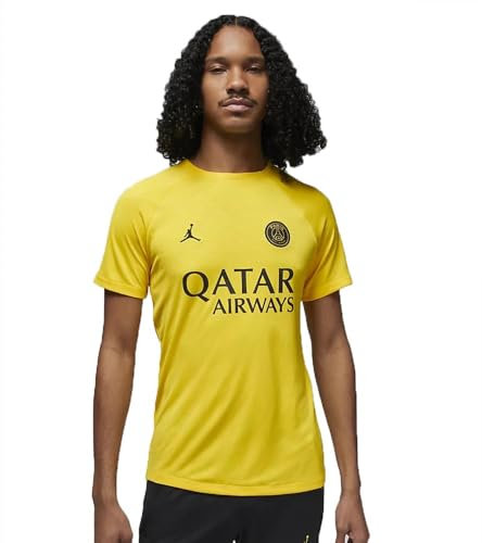 Nike 2023-2024 PSG Pre-Match Football Soccer T-Shirt Trikot (Yellow)