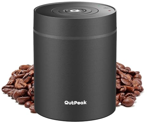 OUTPEAK Neo 2026 Auto Vacuum Coffee Canister, 0.5L for 4.6oz Coffee Beans, One-Button Operation, Small Airtight Coffee Canister with Scoop, Coffee Storage Container Stainless Steel (Champion's Choice)