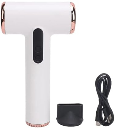Boddceto Secador de Pelo Inalámbrico de 3 Velocidades y 3 Temperaturas, Recargable por USB, Portátil, Pequeño, con Pantalla Digital para Dormitorios y Campamentos