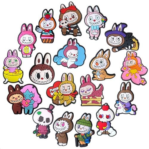 GWAWG 18 Stück Anime Schuh Anstecker für Kinder, Erwachsene, Cartoon Schuh Charms für Clogs, Schuh Pins, Schuhdekoration Zubehör, DIY Geschenkidee für Geburtstag, Party, Alltag