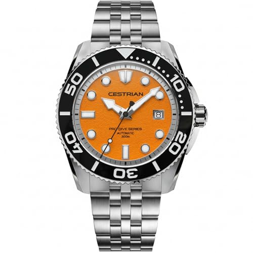 Cestrian Pro Dive 42mm Automatic Men’s Watch - 316L Stainless Steel Case & Bracelet, 300m Water Resistant