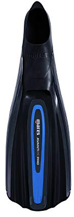 Mares Unisex Avanti HC Pro Elastic Technopolymer Blade Full Foot Pocket Fins for Scuba Diving, Snorkeling, Swimming & Freediving, Black/Blue, 36