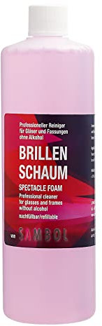 Sambol Brillenreiniger Reinigungsschaum Nachfüllflasche (250 ml) - schäumt ohne Treibgas | ohne Alkohol | zur schonenden und professionellen Reinigung von Brillen, Displays, Monitoren und Visieren
