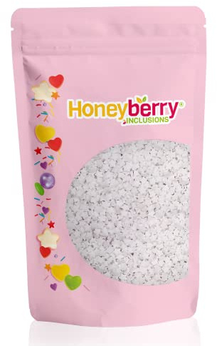 Azúcares decorativos para dulces naturales y comestibles, 200 g – Coditas de azúcar coloreadas perfectas para decorar tartas, galletas y postres – Fabricado en la UE – (Estrellas blancas)