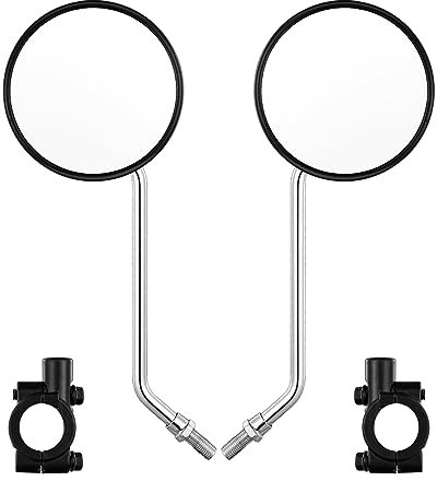 Specchio retrovisore per manubrio bicicletta, universale regolabile rotabile vintage sicuro trasparente per mountain bike, bici da strada, e-bike, motocicletta, scooter (Nero (2 pezzi/10 mm bullone))