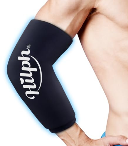 Hilph Poche de Glace Genou ou Coude pour Thérapie Chaude et Froide, Poche de Glace en Gel le Froid Compression pour les Blessures Sportives, Froid Enveloppement pour Genou-L