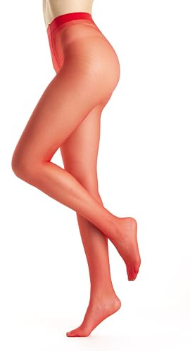 Sheer Strumpbyxor för Damer 20 den, Svart, Brun och Vit, Halvtransparent, Elastiskt Midjeband