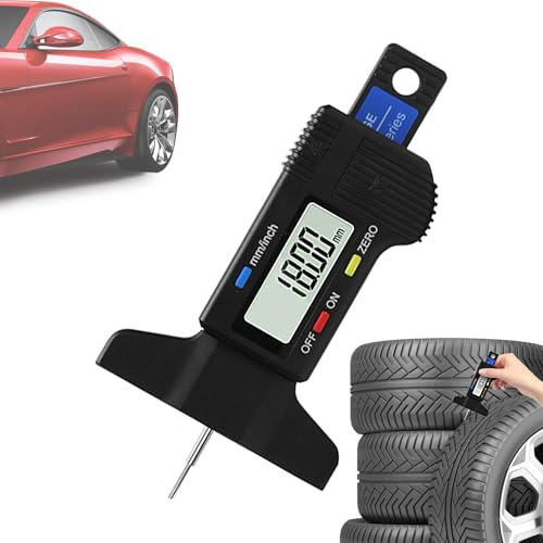 Misuratore di profondità digitale del battistrada dei pneumatici - Tester del battistrada ad alta precisione, strumento di misurazione | Misuratore di pneumatici portatile per auto, ca