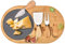 Bamboo Charcuterie Board Set,Circular Serving Board Cheese Platter with Stainless Steel Knife Set & Slate Top,Perfect for Birthday,Housewarming Gift