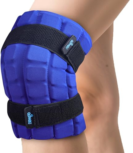 NEWGO Ice Pack for Knee – Long-Lasting 2-Hour Cold Therapy Knee Ice Pack Wrap with Detachable Gel Ice Cubes, Adjustable Fit for Post-Op, Injury, Swelling, ACL, Inflammation, Swelling
