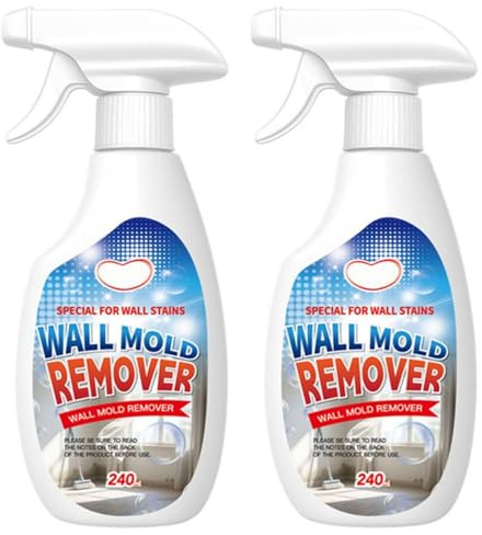 240ml Spray Antimuffa Ad Alta Efficacia per Pareti e Piastrelle, Rimozione Profonda di Macchie e Muffa, Detergente per Casa, Cucina, Bagno e Superfici Domestiche (2pcs)