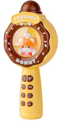 Kids Music Microphone - Singing Toy, Handheld Musical Recorder with Led Light Effects, Cartoon Design for Children, Interactive Music Play for 3–12 Year Olds, Birthday Parties, and Talent Shows