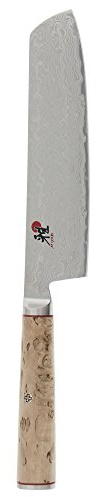Miyabi Birchwood SG2 Japanese Nakiri Knife, 6.5-inch, Vegatable Kitchen Knife, Karelian Birch Handle, 100-layer flower Damascus pattern, Handcrafted in Seki, Japan