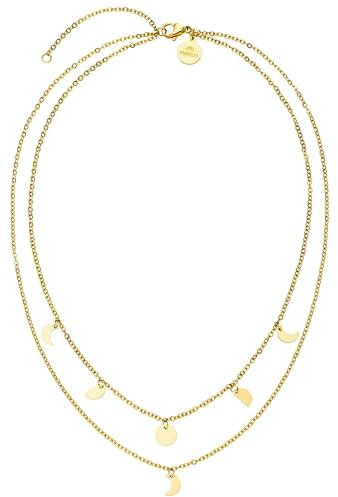 Purelei® Luna Kette Damen (Gold) – Halskette Damen aus langlebigem Edelstahl – Wasserfeste Kette mit Anhänger – 40-45 cm Länge verstellbar – Halskette für deinen individuellen Look
