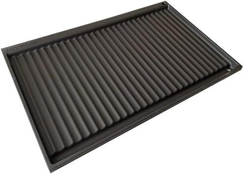 Piastra in ghisa reversibile smaltata bistecchiera in ghisa doppia rigata e liscia 59 X 38 CM