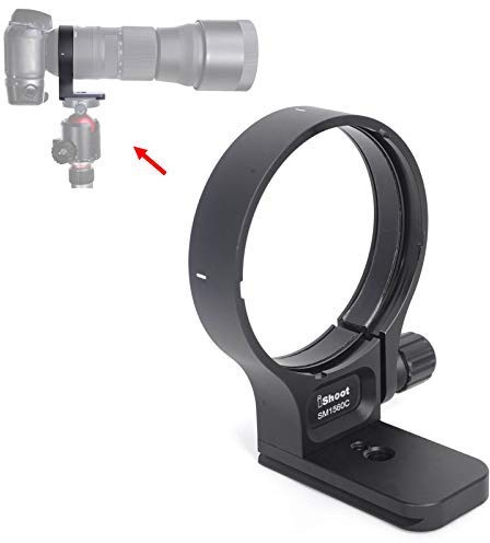 iShoot Tripod Mount Ring, CNC Machined TS-71 Lens Collar Compatible with Sigma 150-600mm f/5-6.3 DG OS HSM Contemporary, Support Bracket Holder Arca-Swiss Type Quick Release Plate & 1/4 3/8 Screw Hole