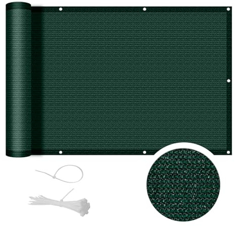 COOL AREA Frangivisto Balcone 90x600cm per Protezione Copri Ringhiera Balcone in HDPE Anti-UV Recinzione Copertura per Privacy Balcone Esterno Terrazza Giardino,Verde