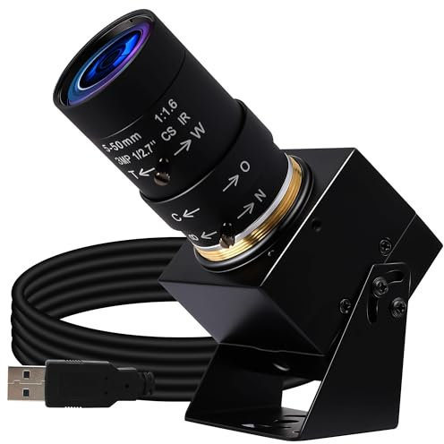 ELP USB Kamera 4K mit 5–50 mm 10-Fach optischem Zoomobjektiv 2160P OpenCV Nahaufnahme Zoom hinein und heraus Webkamera Videokonferenzkamera für Computer Laptop Jetson Nano Raspberry Pi