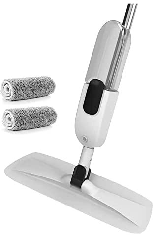trapeador húmedo y seco Trapeador en Aerosol de Microfibra para Limpieza de Pisos: Almohadillas de trapeador Lavables y Botella Recargable Trapeador de Polvo seco y húmedo para Pisos de Madera Dura,