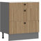 Küche AVA Artisan Unterschrank 80 cm Lamellenoptik Küchenzeile Einbauküche
