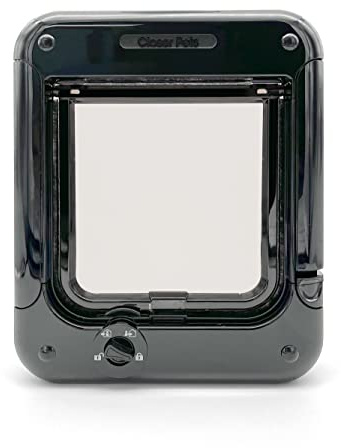 Cat Mate Rotary 4-Way-Locking Cat Flap (358) - Versatile Lockable Door for Small to Average-Sized Cats, for Single/Multiple Glazing, UPVC, Wall and Wood, Black