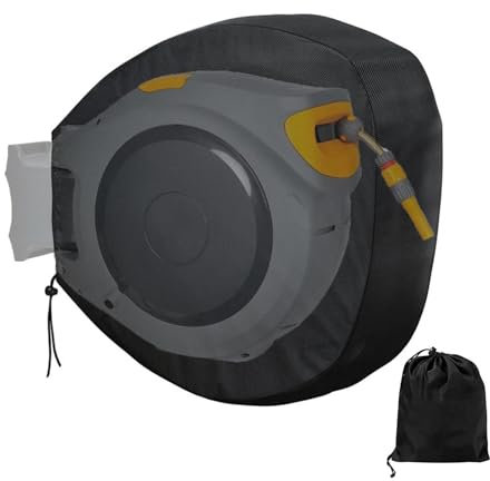 Outdoor Schlauchhülle 420D Einziehbar für Gartenschlauch Schlauchtrommel UV Beständig Wasserschlauch Wandhalterung Gartenschlauchaufbewahrung Wasserdicht Anti-Verblassen