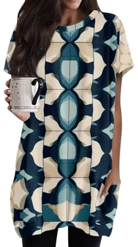 SCBFDI Maglietta Bianca Cotone Maglietta Bianca Maglietta Donna Cotone Maglietta Bianca Donna Elegante Abbigliamento Premaman T Shirt Donna Scollo A Barchetta Curvy Abbigliamento Blu S