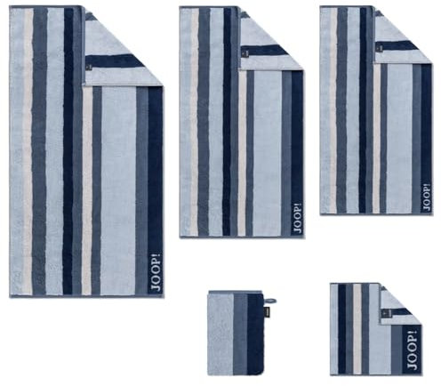 Joop! Handtücher Vibe 1698 11 Ozean Blau Streifen Gestreift Waschhandschuh Seiflappen Gästetuch Duschtuch Frottiertücher, Größe:Gästetuch 30x50 cm