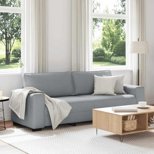 IKAYAA Sofá de 3 Plazas Sofá de Salon Modernos Sofa Confortable Sofá Terciopelo para Dormitorio Oficina 180 cm Gris Claro