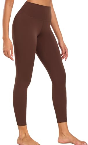 wirarpa Damleggings med hög midja fjärils mjuka yogabyxor 63,5 cm, Chokladbrunt, L