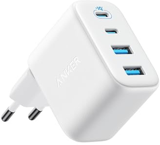 Anker Caricatore USB C 50W,  Adattatore a 4 Porte con Potenza, con 2 USB C e  2 USB A, Design Compatto e Stabile, per iPhone 17 Pro Max/Serie 16-12, MacBook, iPad, Pixel, Galaxy  (Cavo excluso)