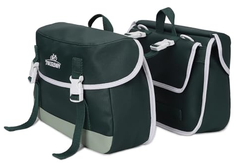 TOURBN Bolsas dobles de nailon para portaequipajes traseros de bicicleta, bolsa de almacenamiento para asiento de ciclismo de 24 L, bolsa de almacenamiento para viajes, viajes, compras