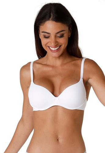 Lovable Reggiseno Push-Up Senza Ferretto in Microfibra Soft | Coppe Imbottite | L04FH Intimo My Daily Comfort Donna, Bianco, 34 / 3B