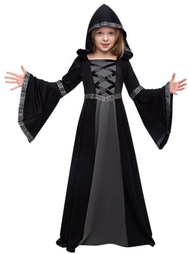 Costume à capuche pour fille, Halloween, jeux de rôle, fête