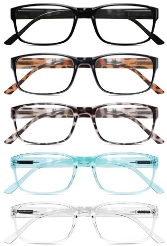 Gaoye 5 pack Lesebrillen Sehhilfe Augenoptik Brille Lesehilfe für Damen Herren von 0,00