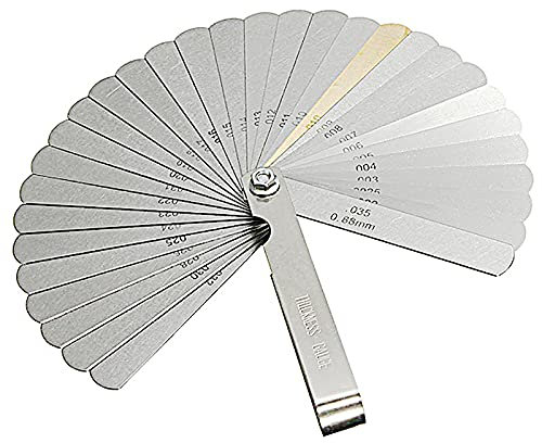 32-Klingen Fühlerlehre Satz Blattlehre YUTOU Hochpräziser Fühlerlehre Edelstahl Fühlerlehre Set Dual Marked Metric und Imperial Gap Messgerät für Messung Gap Breite/Dicke/metrisch Größen