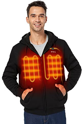 ORORO Heated Hoodie with Power Bank Heated Sweatshirt for Men and Women - Charger Not Included (Black, L)
