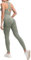 JOJOANS Damen 2-teiliges Nahtloses Trainingsanzug Yoga Outfit Jogginganzug Set Freizeitanzug(Grün, M)
