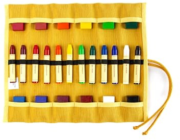 Morgenspruch Eurythmieversand Stiftemäppchen Rollmäppchen Waldorfschule Stockmar inkl. Stifte und Blöcke (gelb 12er)