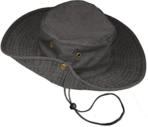 TOSKATOK UPF 50 + pojkar, barn, safari, outback, buske, bomull, i australisk stil med brett brätte, avtagbar hakrem, sidotryckknappar och ventilationsöppningar
