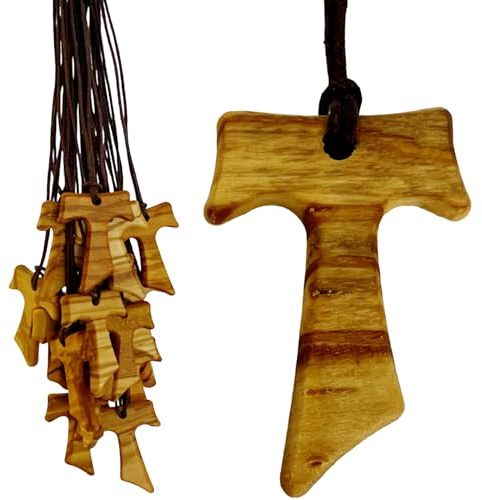 Regalami.shop Tau in olivo, set da 20 pezzi, Croce di San Francesco d' Assisi, Prodotti in Umbria (20, marrone)