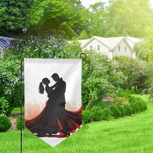 Drapeau de jardin double face - Drapeau de bienvenue pour printemps et été - Résistant à la décoloration - Bannière de vacances de salle de bal - Drapeaux de jardin saisonniers pour pelouse -