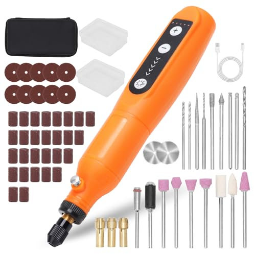 5V Outil Rotatif Multifonction, Kit D'outils Rotatifs Sans Fil, Meuleuse Portable 5 Vitesses avec Une Conception Électrique Puissante Et Une Conception Compacte Et Légère pour La Gravure
