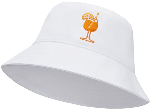 RF&CM Aperol Spritz Bestickte Hat, Süße Bucket Hat, Aperol Geschenk, Bucket Hat Damen, Herren Hat, Hat Spritz, Sommerhut, Cocktail Liebhaber Geschenkideen