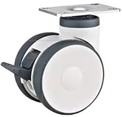 Ruota a doppia rotelle TPR da 1 pezzo/4 pollici/asta a vite/foro superiore/doppia ruota for apparecchiature mediche silenziose con fondo piatto(C-2)