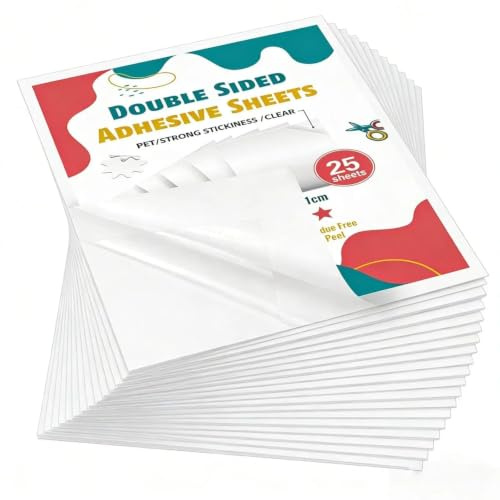 DIYCUT 25 Pièces Film Adhésif Transparent A4 | Papier Collant Découpable, Matériau PET, Loisirs Créatifs, Autocollants de Bureau, Emballage Cadeau