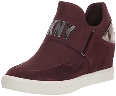 DKNY Women's Everyday Comfortable Cosmos-Wedge Sneaker Heeled Sandal, Bordeaux, 7.5 UK